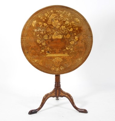 Lot 641 - A 19th Century Dutch walnut tripod table, the...