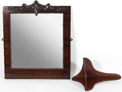 Lot 671 - A 19th Century walnut wall mirror with carved...