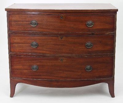 Lot 683 - A 19th Century mahogany bowfront chest of...