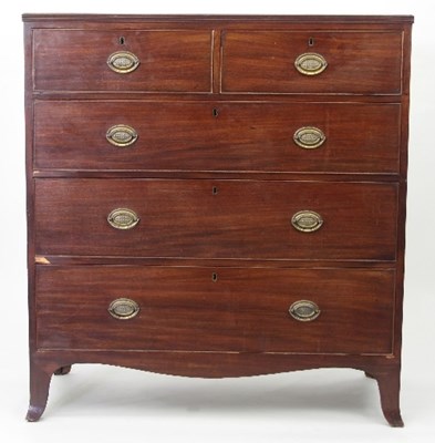 Lot 689 - A 19th Century mahogany chest of two short...