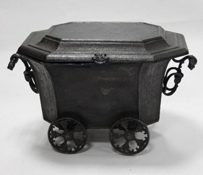 Lot 691 - A Victorian tole peinte coal trolley, with...