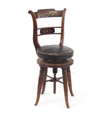 Lot 693 - A Regency adjustable harp chair, the back with...