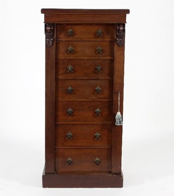 Lot 695 - A late 19th Century mahogany Wellington chest,...