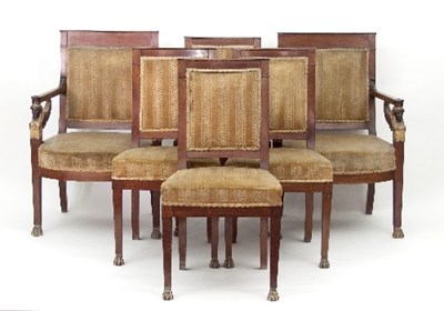 Lot 700 - An Empire mahogany and gilt salon suite,...