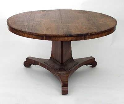 Lot 702 - A Victorian rosewood tilt-top breakfast table,...