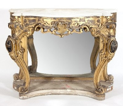 Lot 704 - A 19th Century carved giltwood serpentine...