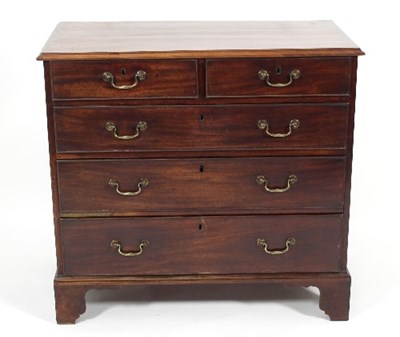 Lot 723 - A George III mahogany chest of two short over...