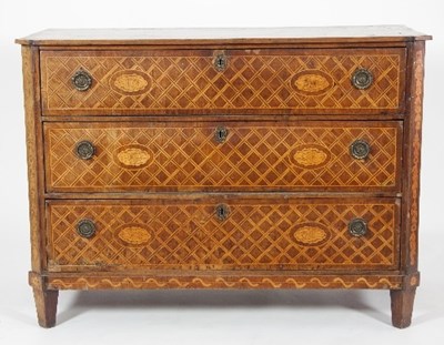 Lot 730 - A 19th Century Continental walnut commode with...