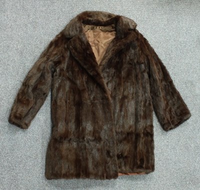 Lot 768 - A fur coat, five fur stoles and a pair of fur...