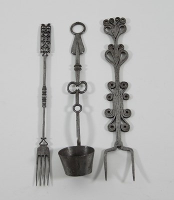 Lot 776 - A late 17th Century wrought iron flesh or...