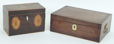 Lot 785 - A late 18th Century mahogany tea caddy, inlaid...