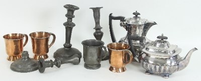 Lot 787 - A half-ribbed teapot and matching hot water...