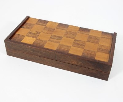 Lot 800 - A 19th Century folding chess/backgammon board,...