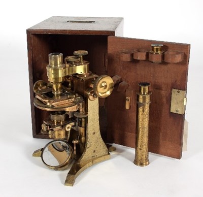 Lot 816 - A large No.1 brass bar-limb microscope, 3764,...