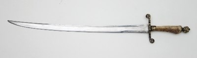 Lot 842 - A stag hunting sword, with antler handle and...