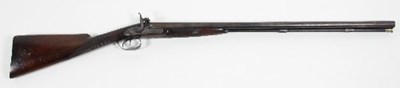 Lot 850 - A double barrel muzzle loading hammer shotgun,...