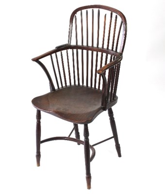 Lot 15 - A Windsor type stick back armchair, with...