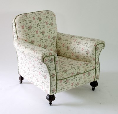 Lot 36 - A 19th Century armchair, with octagonal carved...