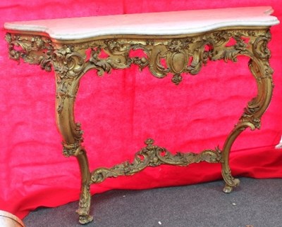 Lot 62 - A 19th Century marble top giltwood and gesso...