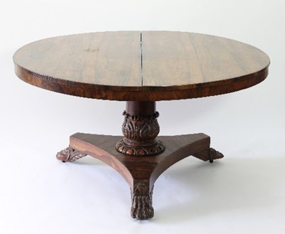 Lot 79 - A Regency rosewood circular dining table...