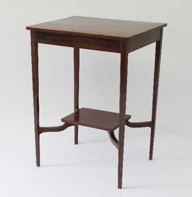 Lot 81 - An Edwardian mahogany table, boxwood strung on...