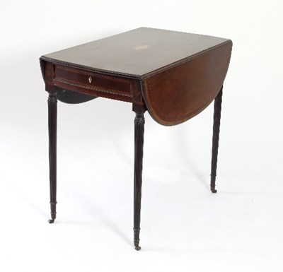 Lot 85 - A George III oval two-flap Pembroke table,...