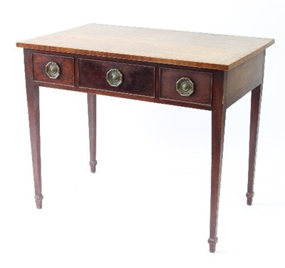 Lot 87 - A Georgian rectangular side table fitted three...