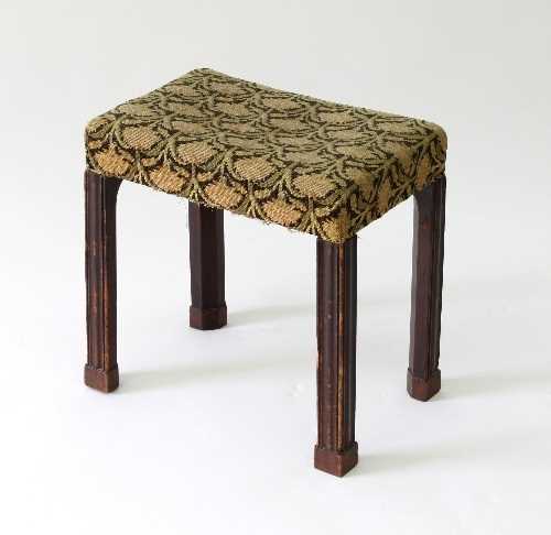 Lot 89 - A rectangular upholstered stool on square