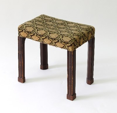 Lot 89 - A rectangular upholstered stool on square...