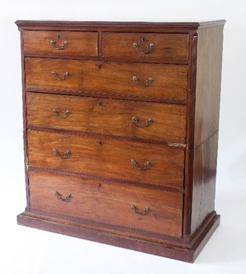 Lot 95 - A Georgian mahogany chest of four long and two...