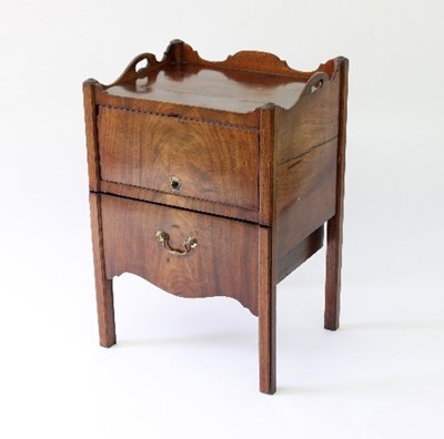 Lot 96 - A George III mahogany tray top commode, 54.5cm...