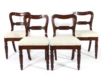 Lot 127 - A set of four Regency mahogany dining chairs,...