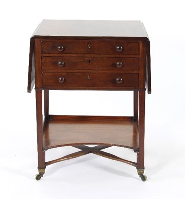 Lot 131 - A George III mahogany Pembroke work table, the...