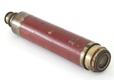 Lot 158 - A 19th Century three-draw telescope by G Davis,...