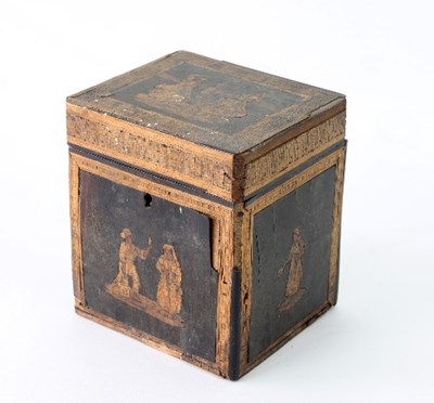 Lot 172 - A 19th Century inlaid tea caddy, the cover and...