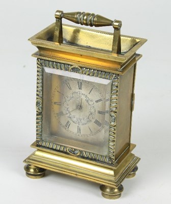 Lot 181 - A gilt brass cased carriage-type clock, fitted...