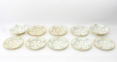 Lot 211 - A Mintons part dessert service decorated with...