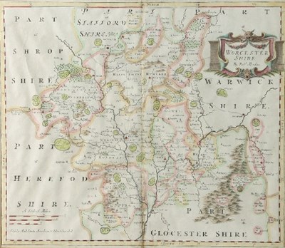 Lot 251 - Robert Morden/Map of Worcestershire/36cm x...