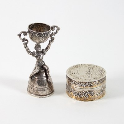 Lot 309 - A Dutch silver circular trinket box, import...