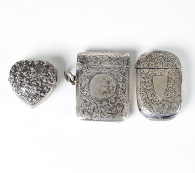 Lot 321 - A Victorian silver vesta case, CC, Birmingham...