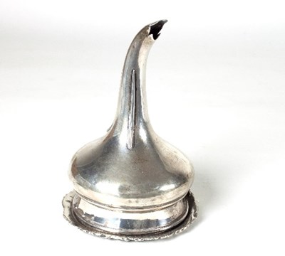 Lot 326 - A George III silver wine funnel, maker's mark...