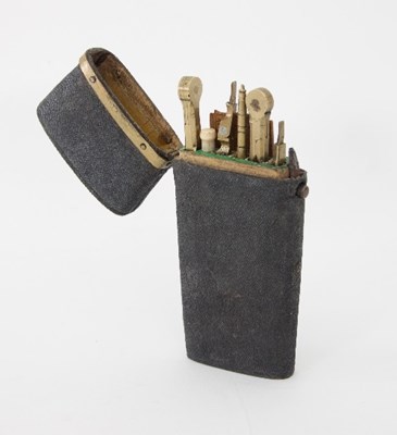 Lot 382 - An 18th Century shagreen cased drawing etui,...