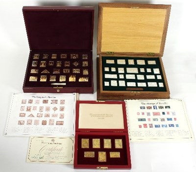 Lot 387 - A set of silver replica postage stamps, 'The...