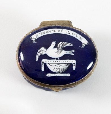 Lot 388 - A Bilston enamel patch box, the cover...