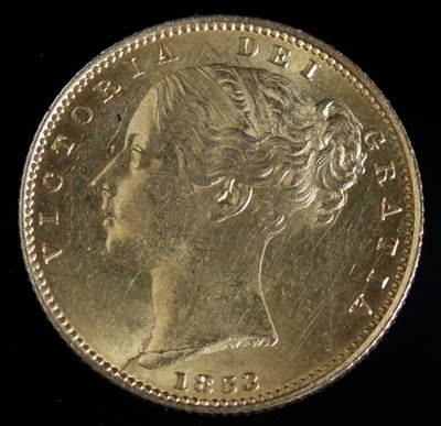 Lot 412 - A Queen Victoria gold sovereign, 1853