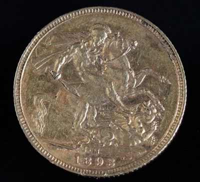 Lot 413 - A Queen Victoria gold sovereign (M), 1893