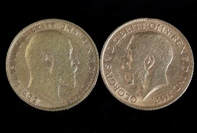 Lot 414 - An Edward VII gold sovereign, 1906 and a...