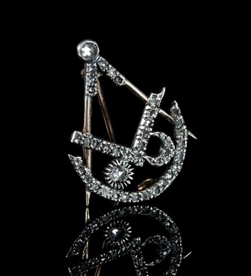 Lot 494 - A late 19th Century Masonic diamond brooch,...