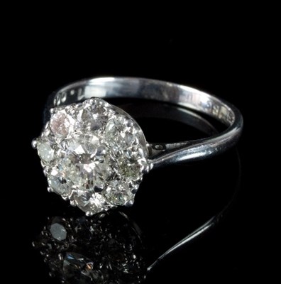 Lot 499 - A diamond cluster ring, the nine-stone cluster...