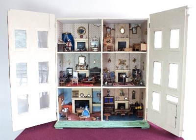 Lot 537 - A fine English 'Boxback' dolls house, circa...